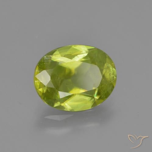 9,17 ctw natürlicher Mittelgelb Sphene, Oval, SI