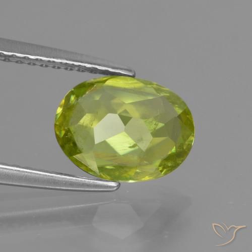9,17 ctw natürlicher Mittelgelb Sphene, Oval, SI
