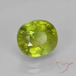 9,17 ctw natürlicher hellgrün Sphene, Oval, VS-SI