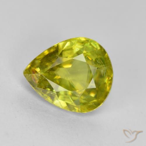 1.56ct Natürlicher Warmes Waldgrün Sphene, Birnenform, VS-SI