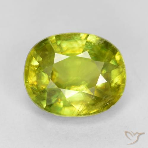 1.75ct Natürlicher Mittelgrün Sphene, Oval, VS-SI