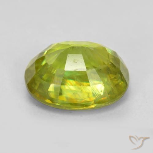 9,17 ctw natürlicher Mittelgrün Sphene, Oval, VS-SI