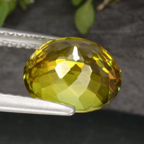 9,17 ctw natürlicher grünlich-gold Sphene, Oval Schliff, VVS-VS
