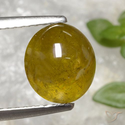 3.20ct Natürlicher Mittelgelb Sphene, Oval, Lichtdurchlässig