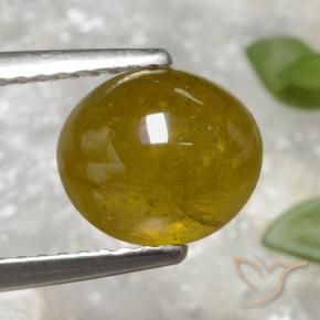 9,17 ctw natürlicher Mittelgelb Sphene, Oval, Lichtdurchlässig