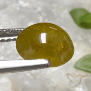 9,17 ctw natürlicher Mittelgelb Sphene, Oval, Lichtdurchlässig