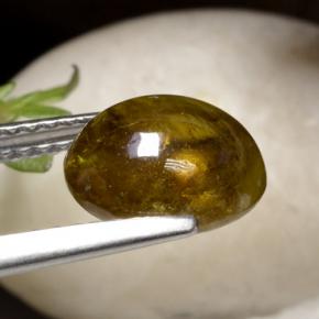 9,17 ctw natürlicher Grünlich golden Sphen, Oval Schliff, Lichtdurchlässig
