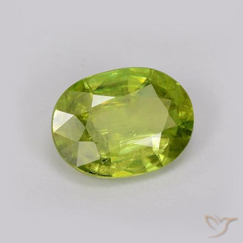 9,17 ctw natürlicher hellgrün Sphene, Oval, VS-SI
