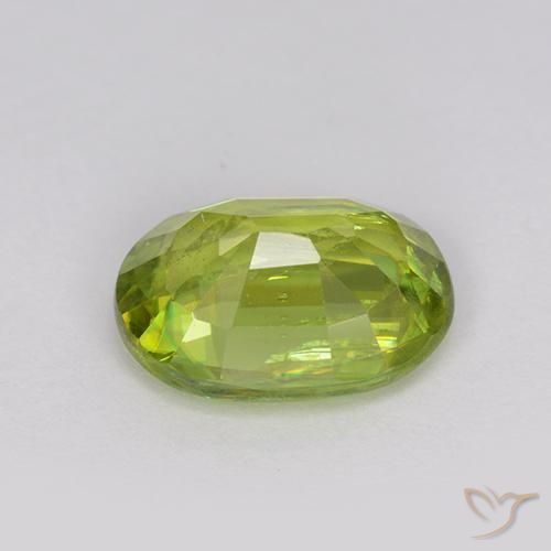 9,17 ctw natürlicher hellgrün Sphene, Oval, VS-SI
