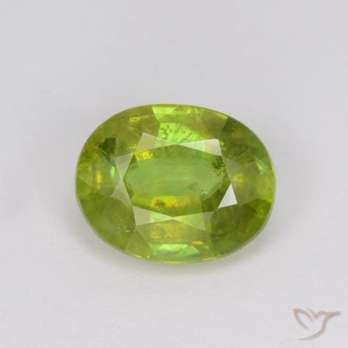 9,17 ctw natürlicher hellgrün Sphene, Oval, VS-SI