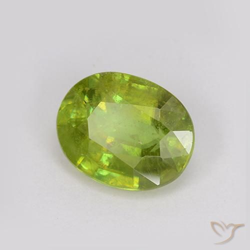 9,17 ctw natürlicher hellgrün Sphene, Oval, VS-SI