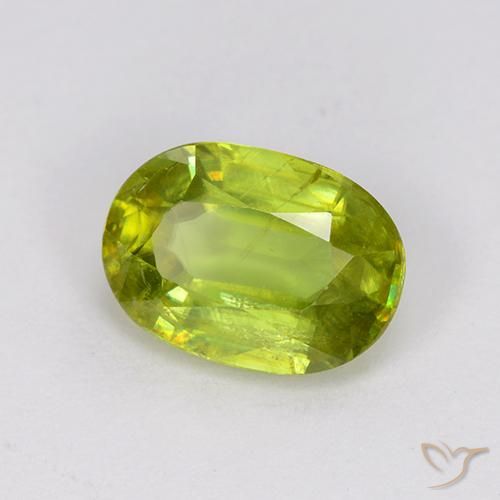 9,17 ctw natürlicher hellgrün Sphene, Oval, VS-SI