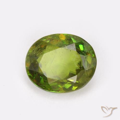 9,17 ctw natürlicher Waldgrün Sphene, Oval, VS-SI