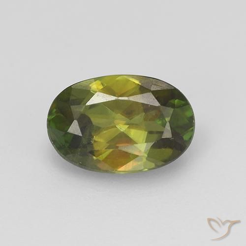 0.89ct Natürlicher Mittel-Dunkelgrün Sphene, Oval, VVS-VS