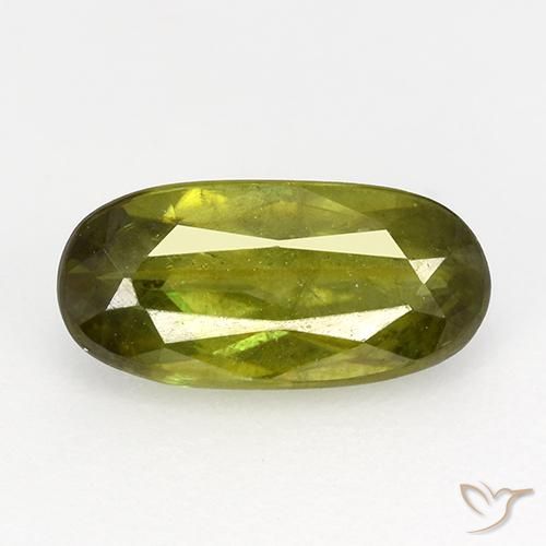 0.95ct Natürlicher tiefgrün Sphene, Oval, VS-SI