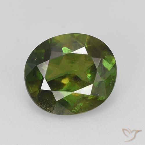 1.73ct Natürlicher Mittelgrün Sphene, Oval, VS-SI