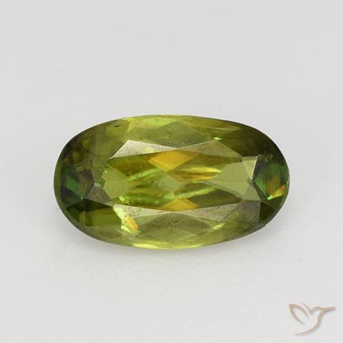 0.71ct Natürlicher Mittelgrün Sphene, Oval, VS-SI
