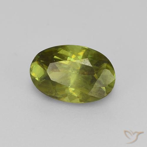 9,17 ctw natürlicher Warmes Erdgrün Sphene, Oval, VS