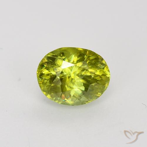 1.28ct Natürlicher Mittelgelb Sphene, Oval, VS-SI