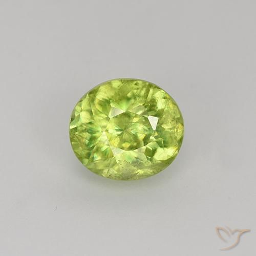 1.00ct Natürlicher hellgelb Sphene, Oval, VS-SI