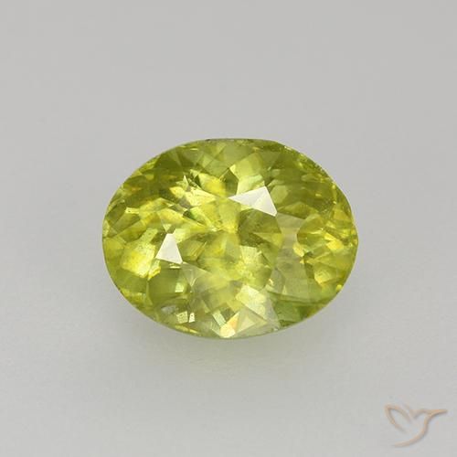 1.18ct Natürlicher Zitronengelb Sphene, Oval, VS-SI