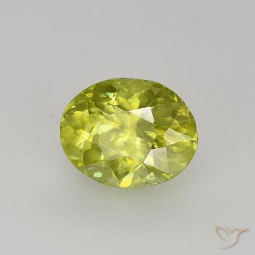 9,17 ctw natürlicher Zitronengelb Sphene, Oval, VS-SI
