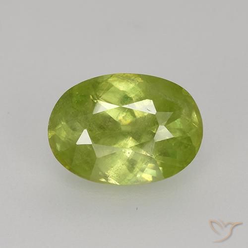 1.19ct Natürlicher Leuchtendes Zitronengelb Sphene, Oval, VS-SI