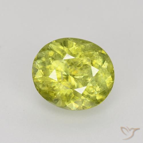 1.12ct Natürlicher Mittelgelb Sphene, Oval, VS-SI