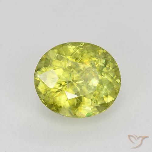 9,17 ctw natürlicher Mittelgelb Sphene, Oval, VS-SI