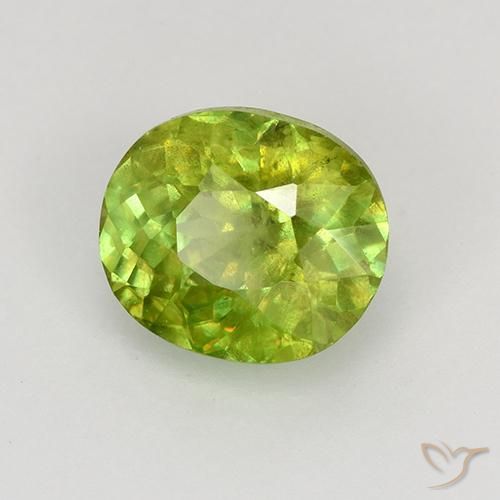 9,17 ctw natürlicher Lebendiges Gelbgrün Sphene, Oval, VS-SI