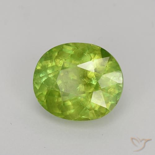 9,17 ctw natürlicher Mittelgrün Sphene, Oval, VS-SI