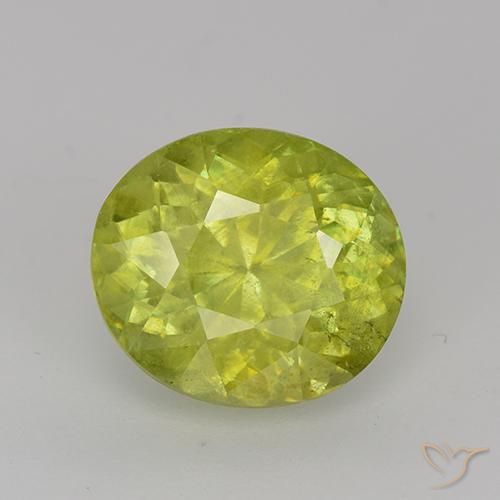 2.65ct Natürlicher Mittelgelb Sphene, Oval, VS-SI