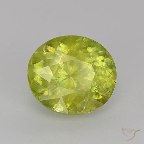 9,17 ctw natürlicher Mittelgelb Sphene, Oval, VS-SI