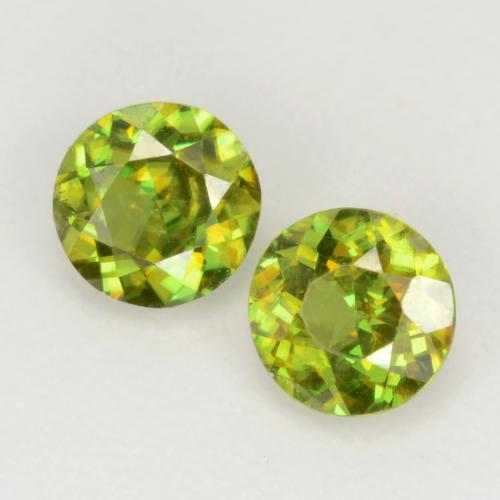 0,58 ct natürliche grüner Sphen-Edelsteine, Rundschliff, VS
