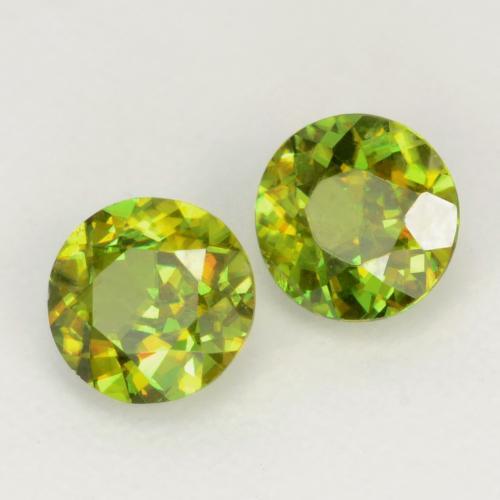 0,58 ct natürliche grüner Sphen-Edelsteine, Rundschliff, VS