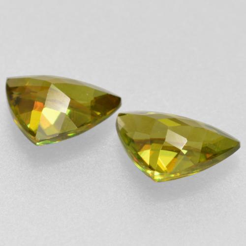 0,75 ct natürliche grüner Sphen-Edelsteine, Trillion, VS-SI