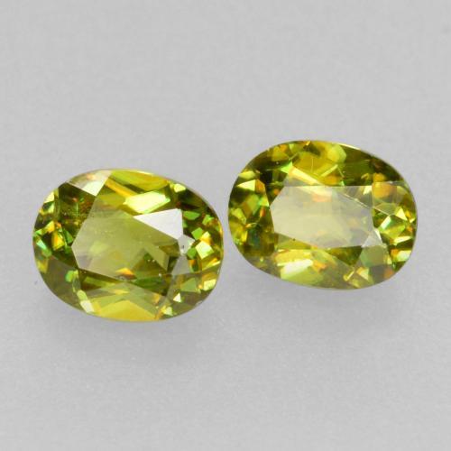 0.40 ct natürliche Mittelgrün Sphene-Edelsteine, Oval Schliff, VS-SI