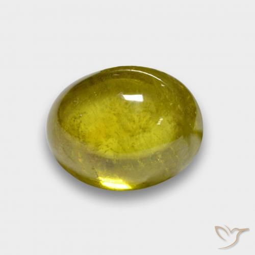 3.44ct Natürlicher hellgelb Sphene, Oval, Lichtdurchlässig