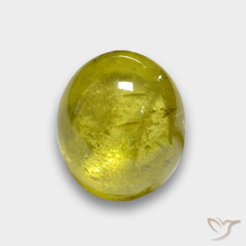 9,17 ctw natürlicher Mittelgelb Sphene, Oval, Lichtdurchlässig
