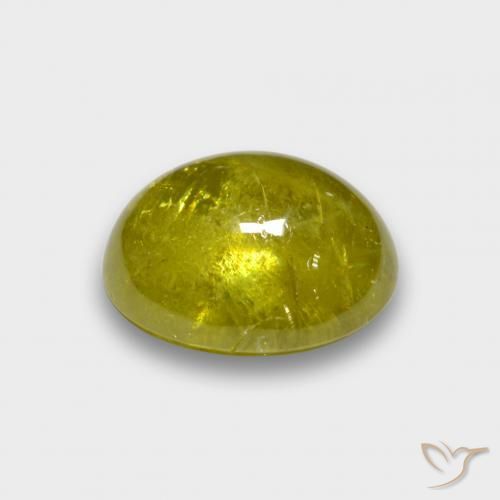 9,17 ctw natürlicher Mittelgelb Sphene, Oval, Lichtdurchlässig
