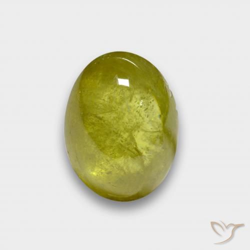 9,17 ctw natürlicher Ananas Gelb Sphene, Oval, Lichtdurchlässig