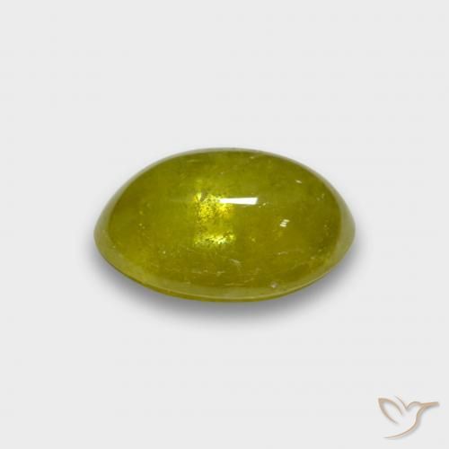 9,17 ctw natürlicher Ananas Gelb Sphene, Oval, Lichtdurchlässig
