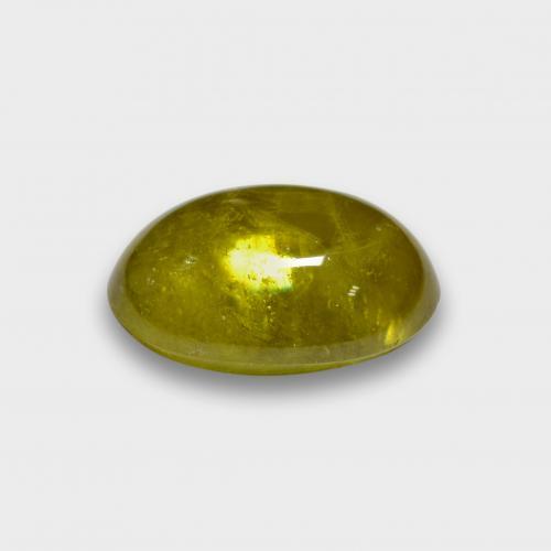 3,88 ctw natürlicher gelber Sphen, Oval Schliff, Lichtdurchlässig