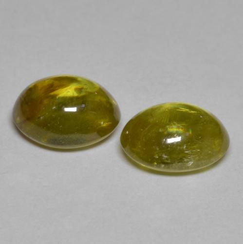 3,14 ct natürliche gelber Sphen-Edelsteine, Oval Schliff, Transparent