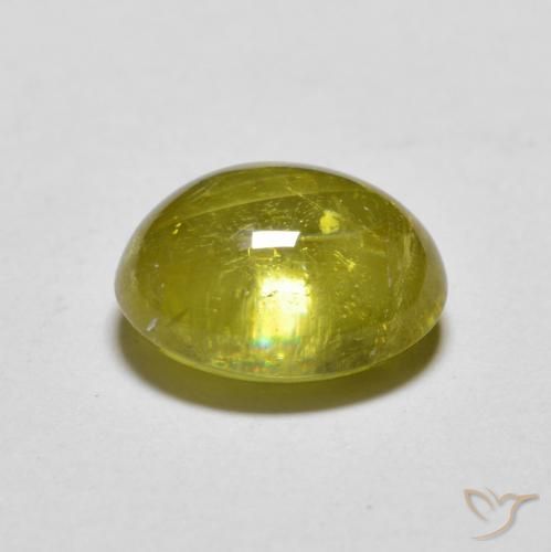 9,17 ctw natürlicher Warmes Erdgrün Sphene, Oval, Transparent