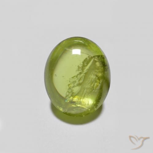 1,59 ctw natürlicher grüner Sphen, Oval Schliff, Lichtdurchlässig