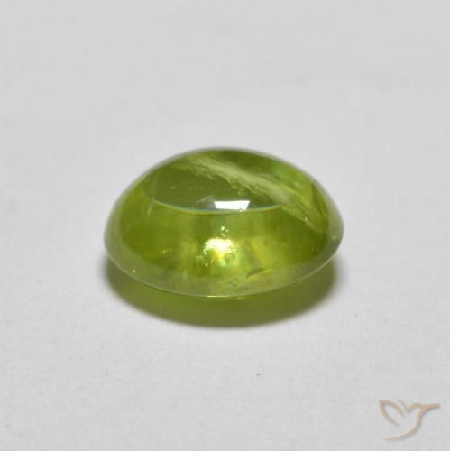 1,59 ctw natürlicher grüner Sphen, Oval Schliff, Lichtdurchlässig