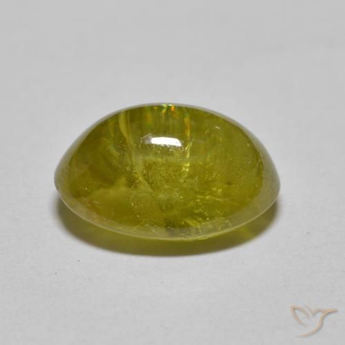 4,43 ctw natürlicher grüner Sphen, Oval Schliff, Lichtdurchlässig