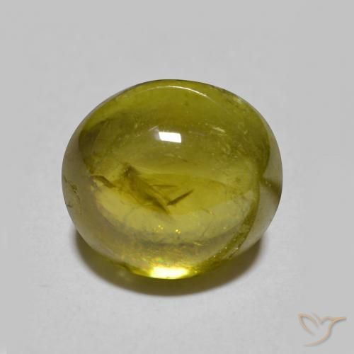 3.33ct Natürlicher Erdiges Grün Sphene, Oval, Lichtdurchlässig