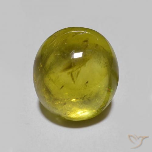 9,17 ctw natürlicher Erdiges Grün Sphene, Oval, Lichtdurchlässig